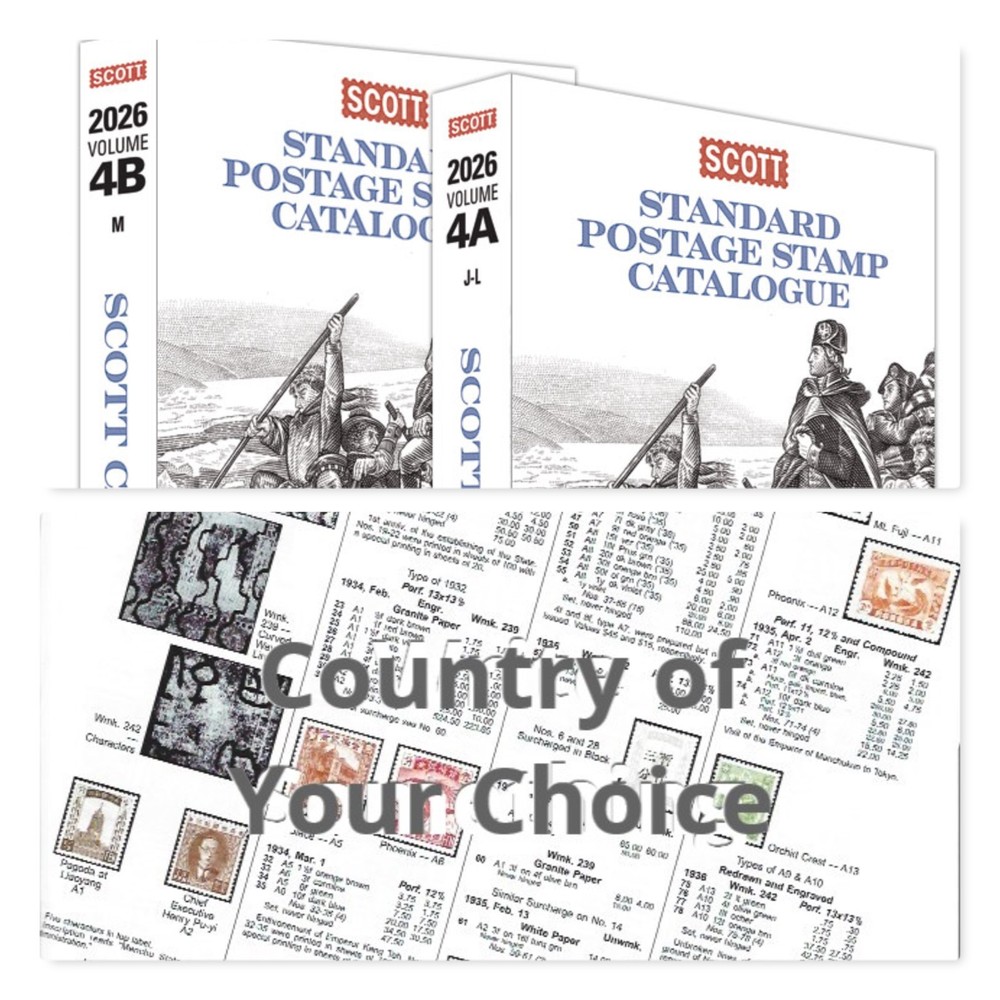 Country Pages from 2026 Scott Standard Postage Stamp Catalog 4A-4B FREE US SHIP