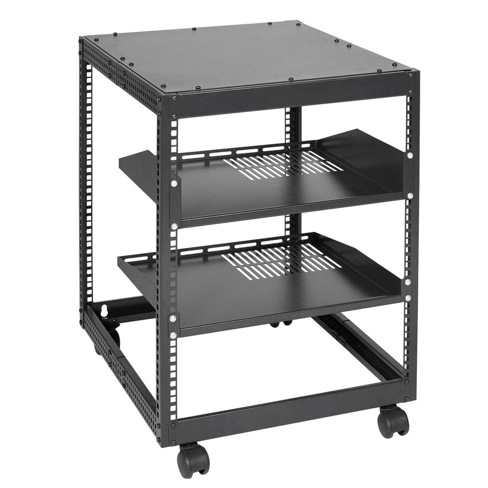 12U Open Frame Server Rack,15''-40'' Adjustable Depth,Network Server Rack