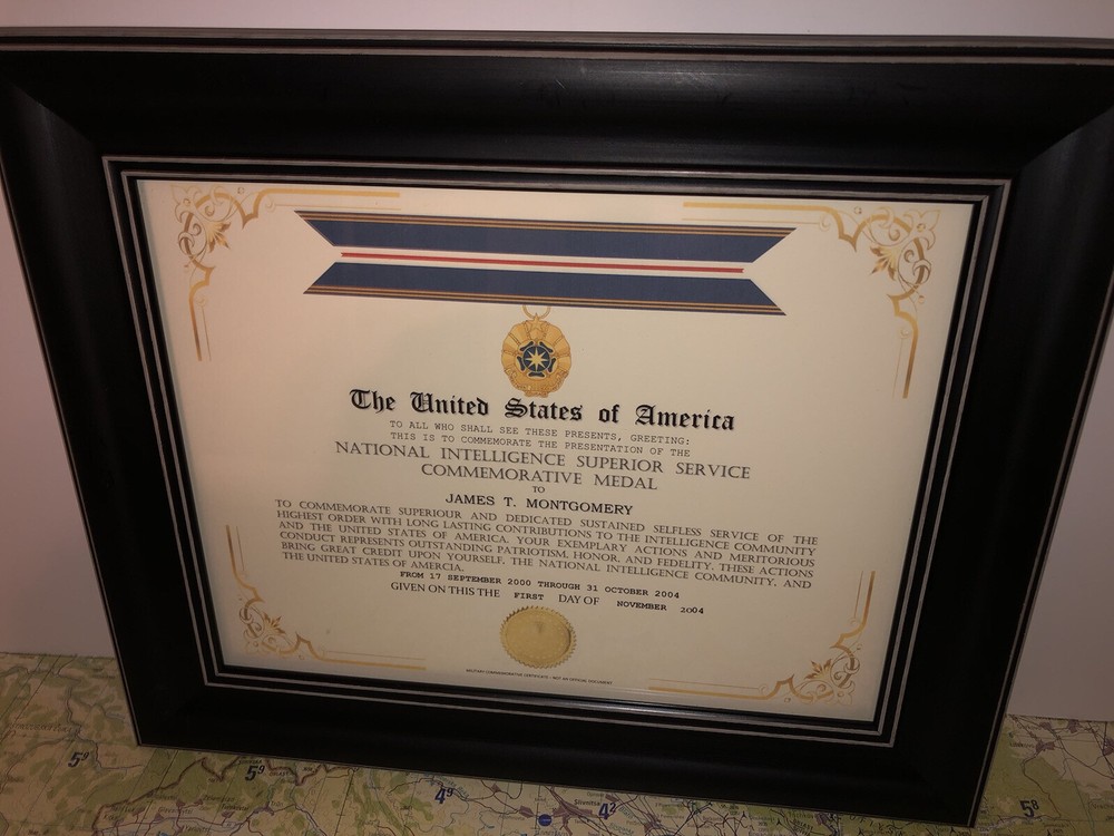 NATIONAL INTELLIGENCE SUPERIOR SERVICE COMMEMORATIVE CERTIFICATE Type-1