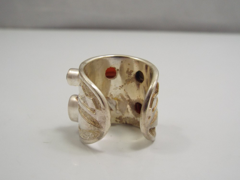 Artisan Silver Design Pyrope Garnet & Amethyst Large Statement Ring, size 6.5
