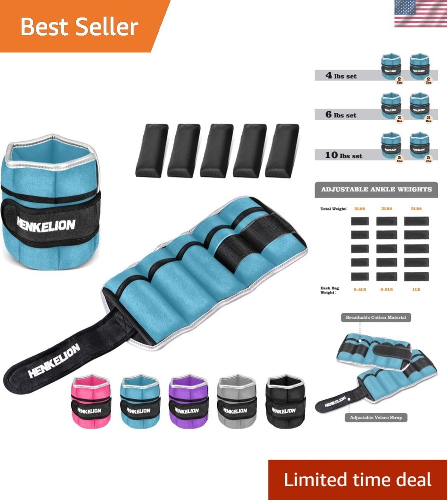 1 Pair Adjustable Ankle & Wrist Weights for Enhanced Training Experience