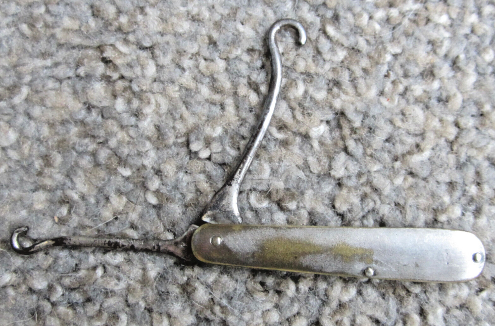 Antique Silver Plate R Wallace & Son Double folding Button Hook