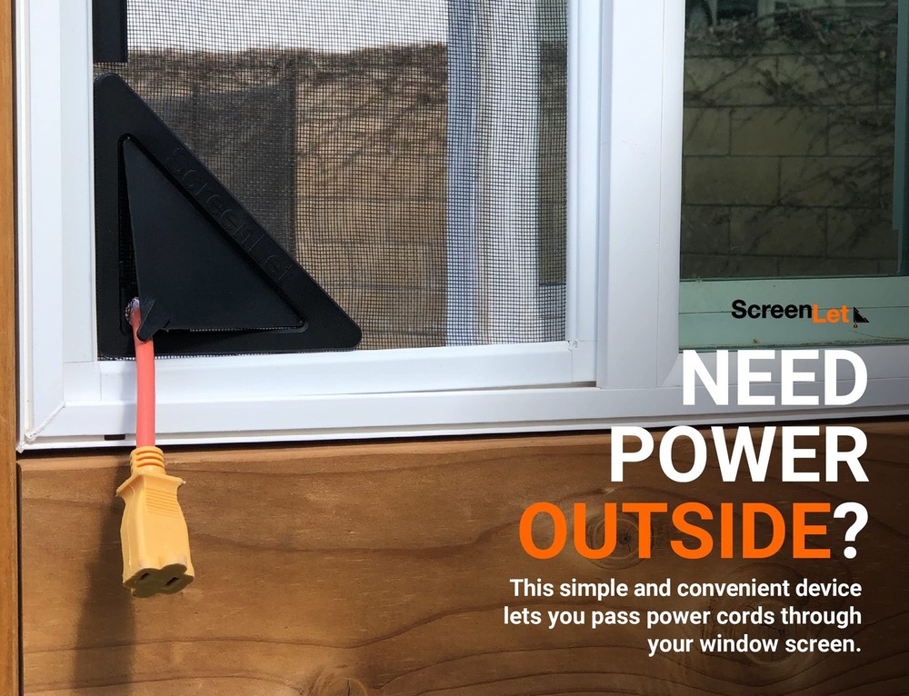 Window Screen Pass Through Attachment - Bring Inside Power Outside Easily - F...
