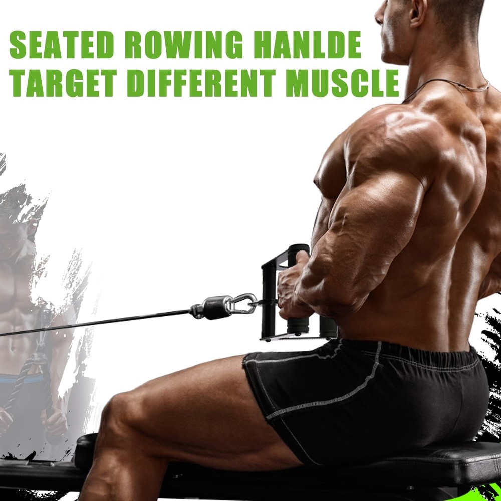 Double D Row Handle LAT Pulldown Attachments, 1.3 Inch Diameter Big Comfort R...