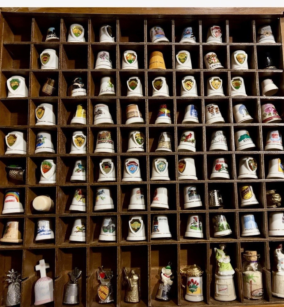 Thimble Collection with Case Large. 84 In Total