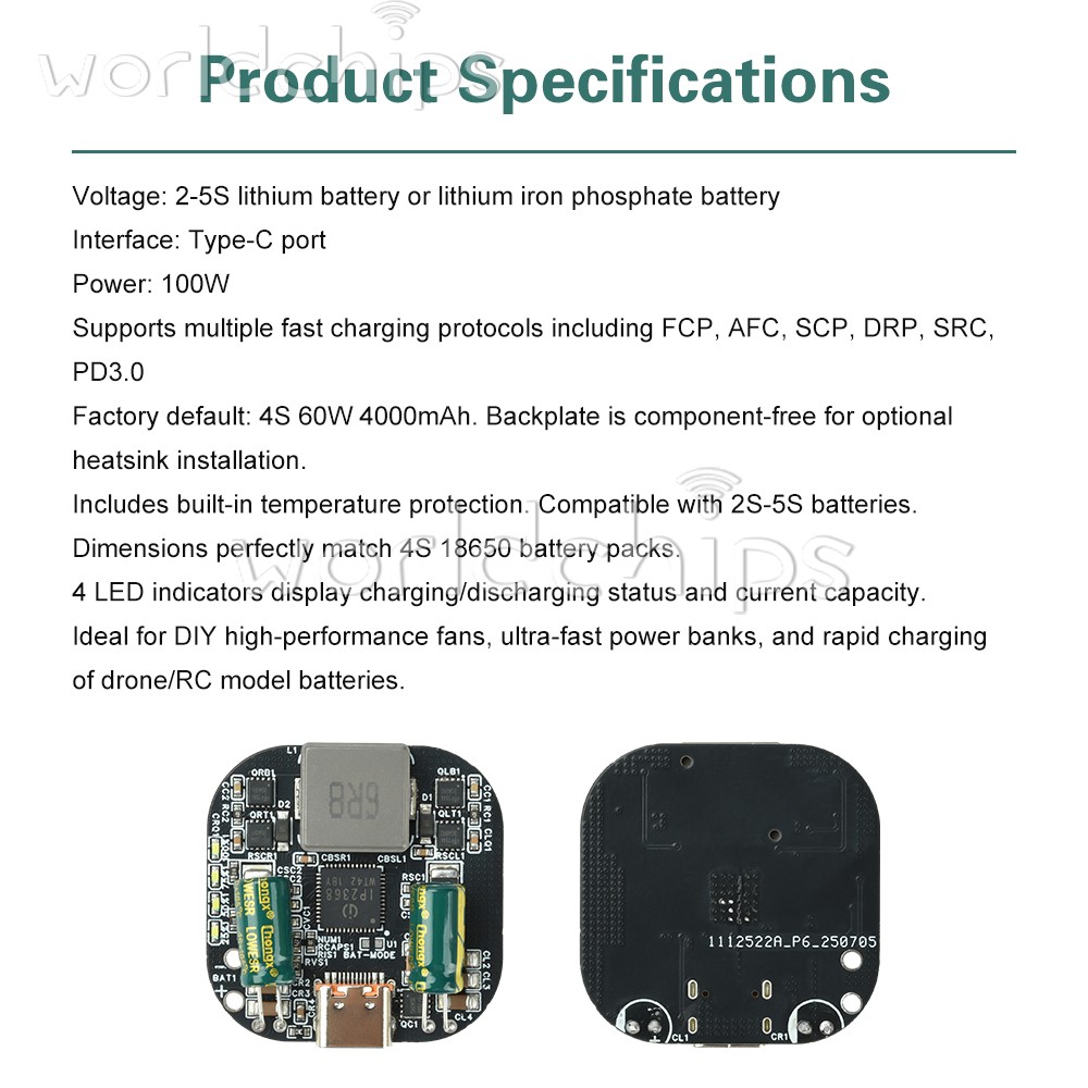 IP2368 Bidirectional Charging Discharging Module PD100W Boost-Buck Fast Charging