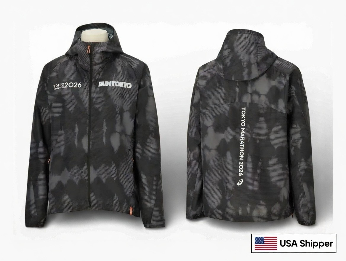 ASICS TOKYO MARATHON 2026 Limited Fade JACKET PERFORMANCE BLACK NEW USA SHIPPER!