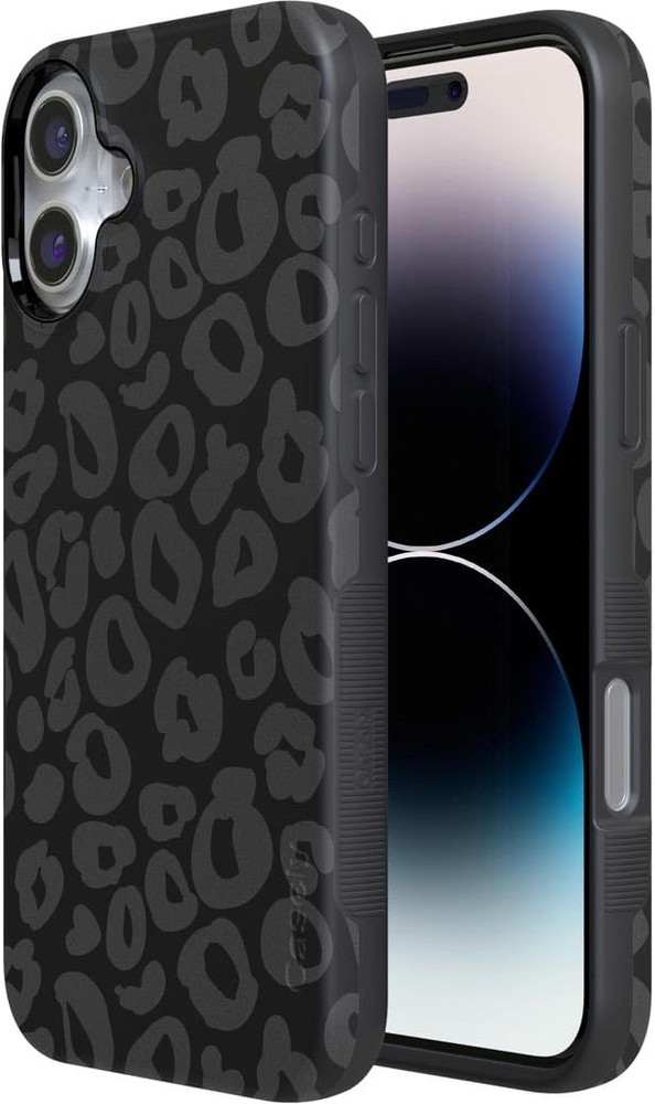 Casely iPhone 16 Case | Black Leopard | Bold Protective Case