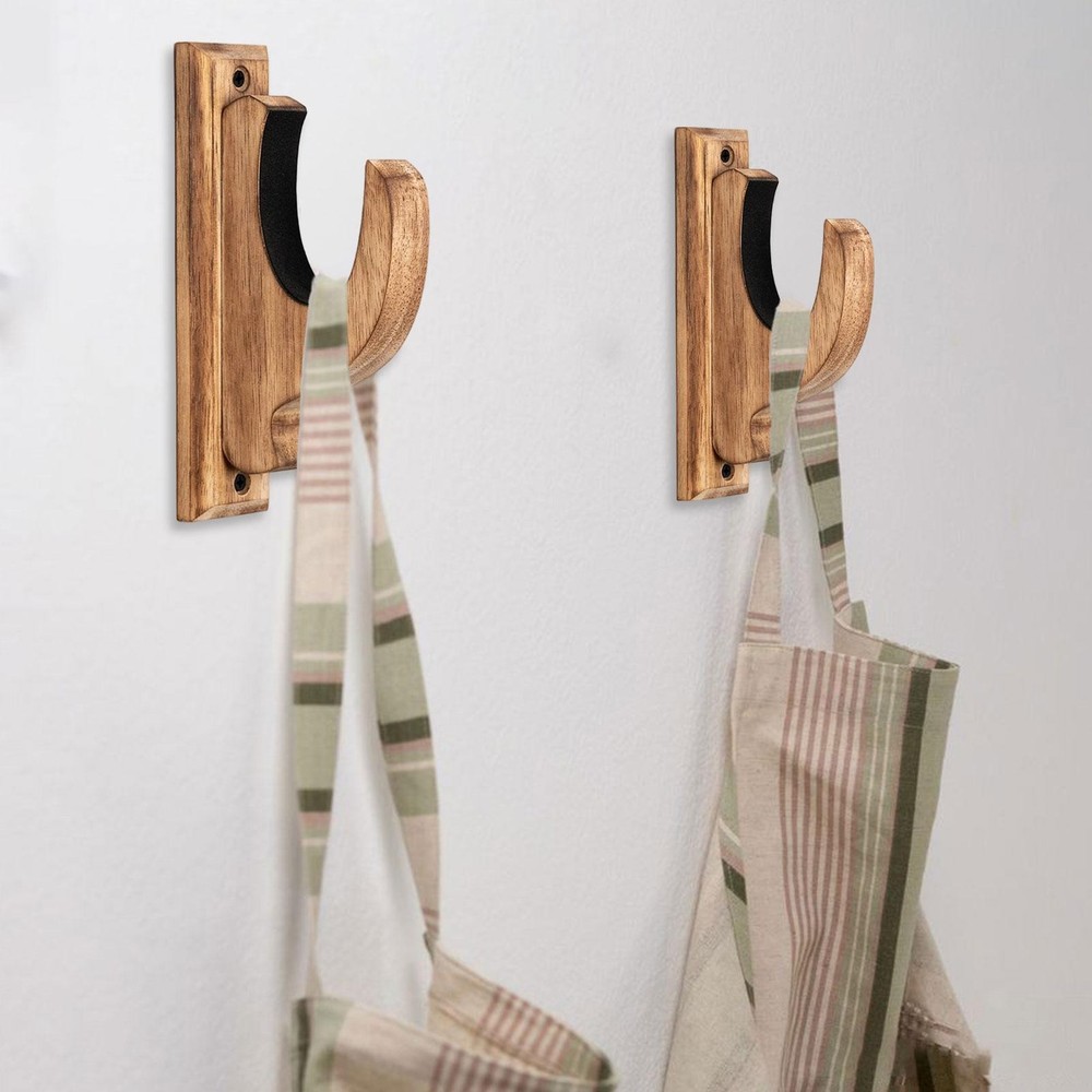 2x Wall Mount Sword Holder Display Hangers Multipurpose Sturdy Practical Wood