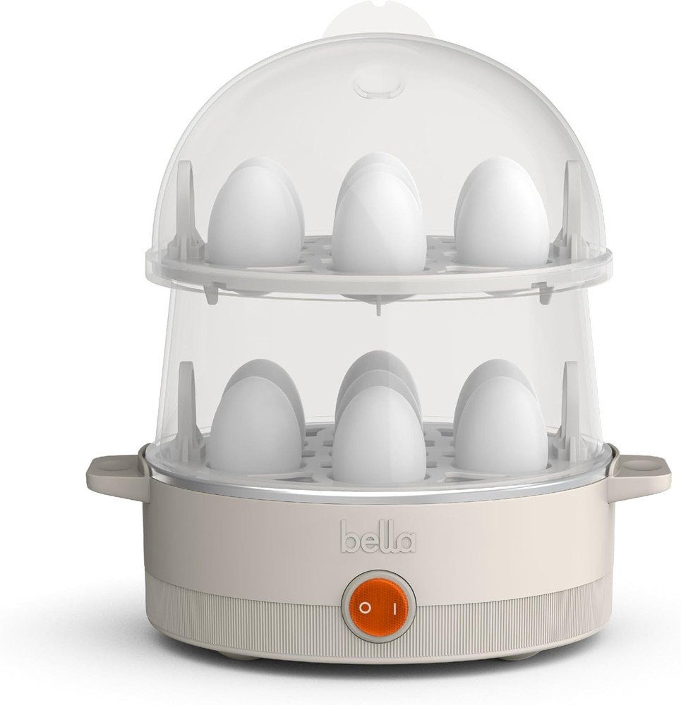 Electric Egg Cooker 14 Eggs Capacity Tray Double Stack Poached Scrambled Hard