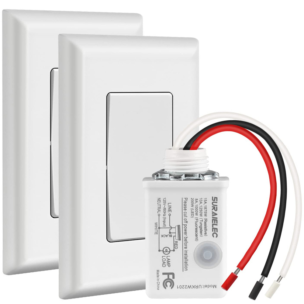 Wireless Light Switch and Receiver Kit, 15A High Power, No Wiring