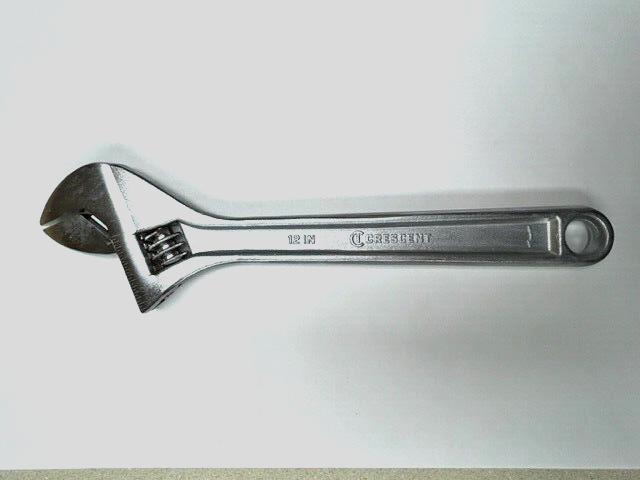 12" ADJUSTABLE WRENCH CHROME PLATED CRESCENT AC212BK