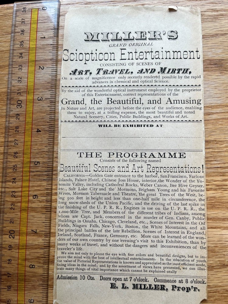 Scopticon Entertainment Show Advertisement