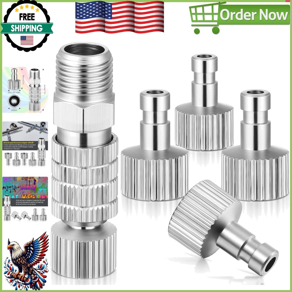 Durable 1/8 Inch Airbrush Adapter Set with Quick Release for Easy Tool Changes