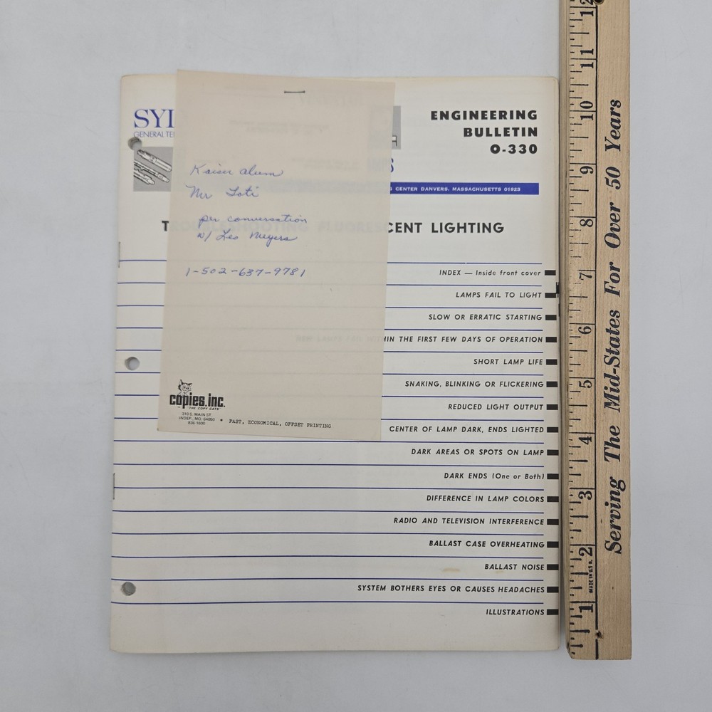 Sylvania Engineering Bulletin O-330 Troubleshooting Fluorescent Lighting
