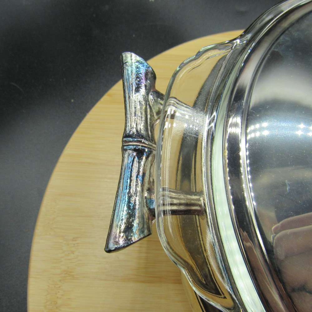 Silver Plated Dinner Serving Bowl With Glass Anchor Hocking Fire King Insert