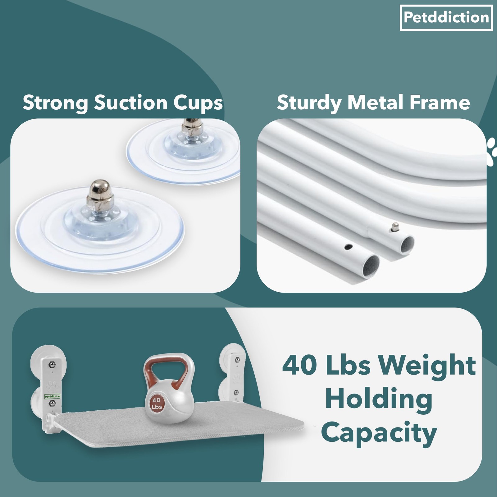 Cat Window Perch Hammock | Window Cat Bed Seat | Foldable Cordless Glass Ledg...