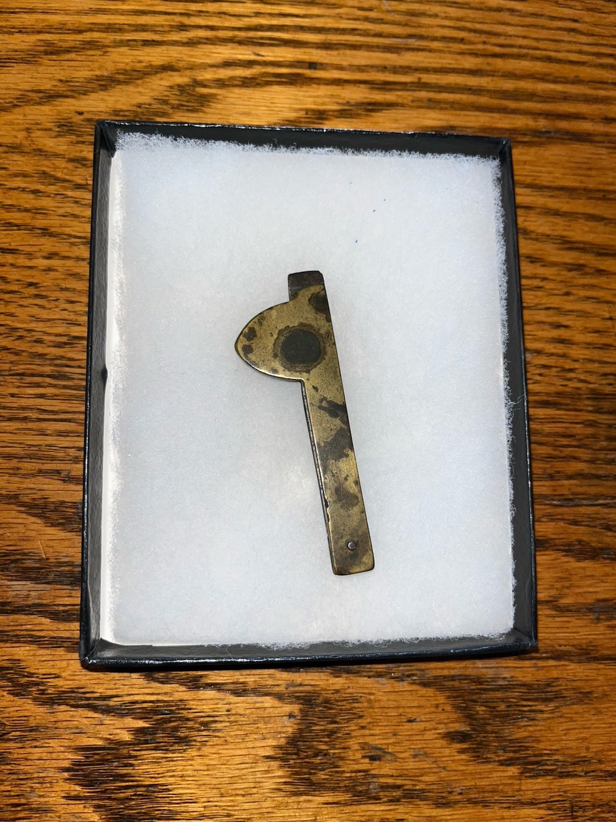 Antique 3 Blade Bloodletting Fleam In Display Box, Glass Top