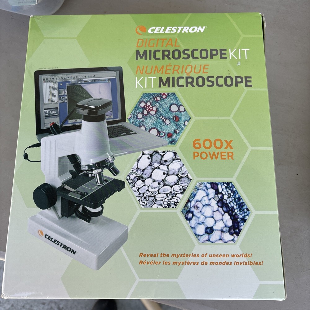Celestron Digital Microscope Kit - 40X to 600X Magnification. Nos a143