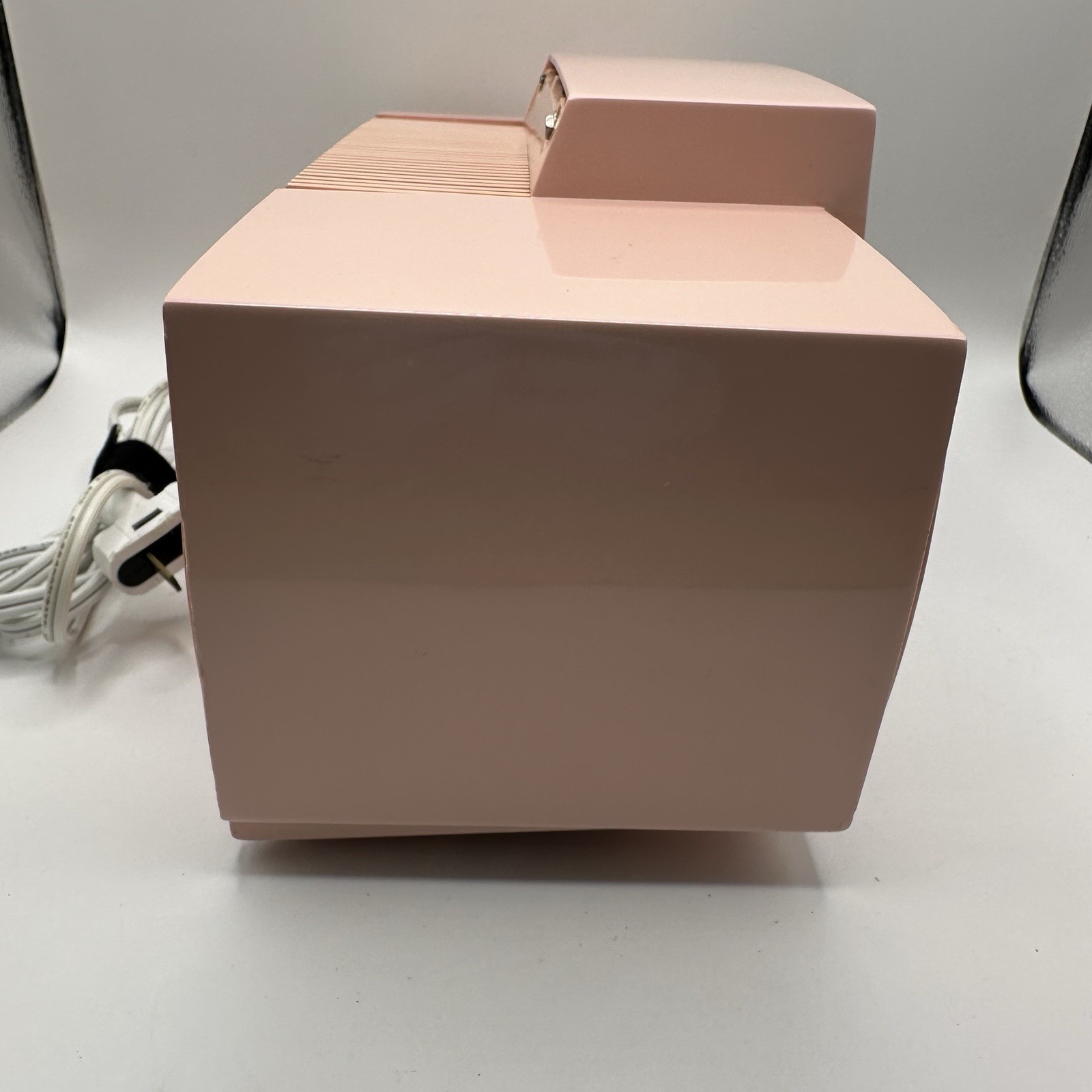 Vintage 1950s GE Pastel Pink Clock Radio Tube Alarm Clock Works MCM Mid-century