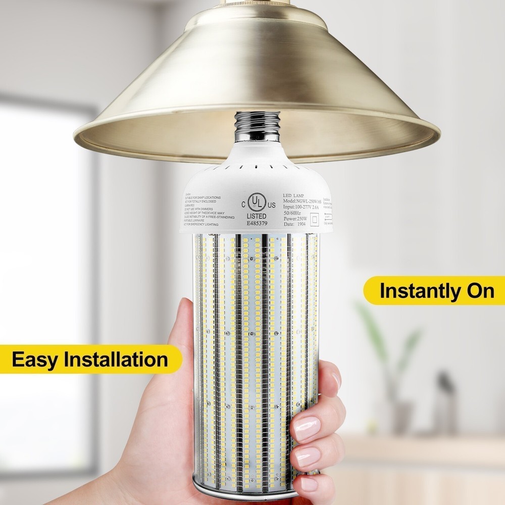 250W LED Corn Light Bulb E39 Mogul Base Bulbs Warehouse Workshop Lighting 5000K