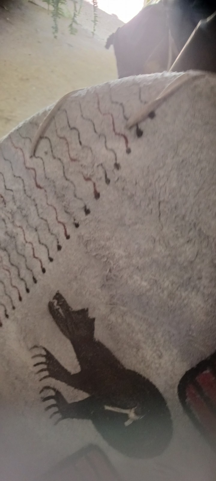 ** AWESOME NATIVE AMERICAN WALL ART PAINTED BISON SHIELD DISPLAYS BEAUTIFUL**