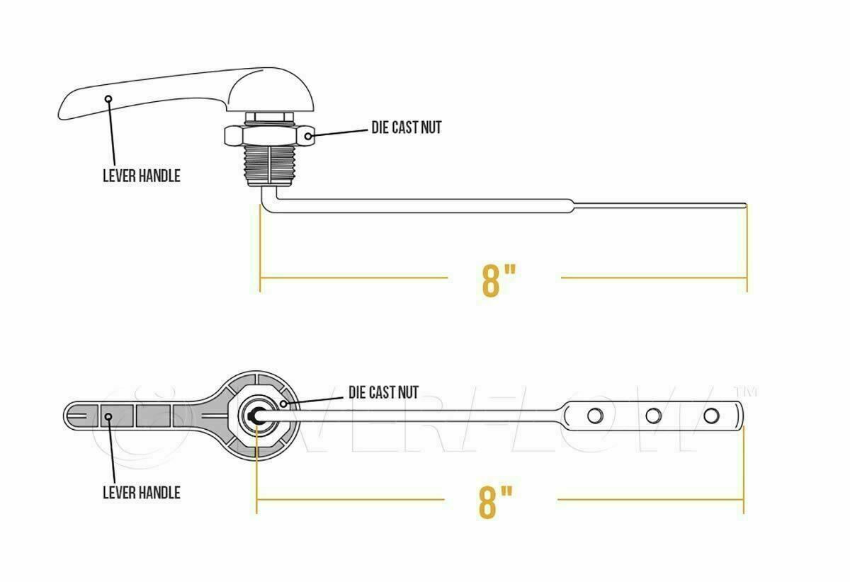 Modern design Universal Replacement Toilet Tank Flush Lever/Wrench Handle,Chrome