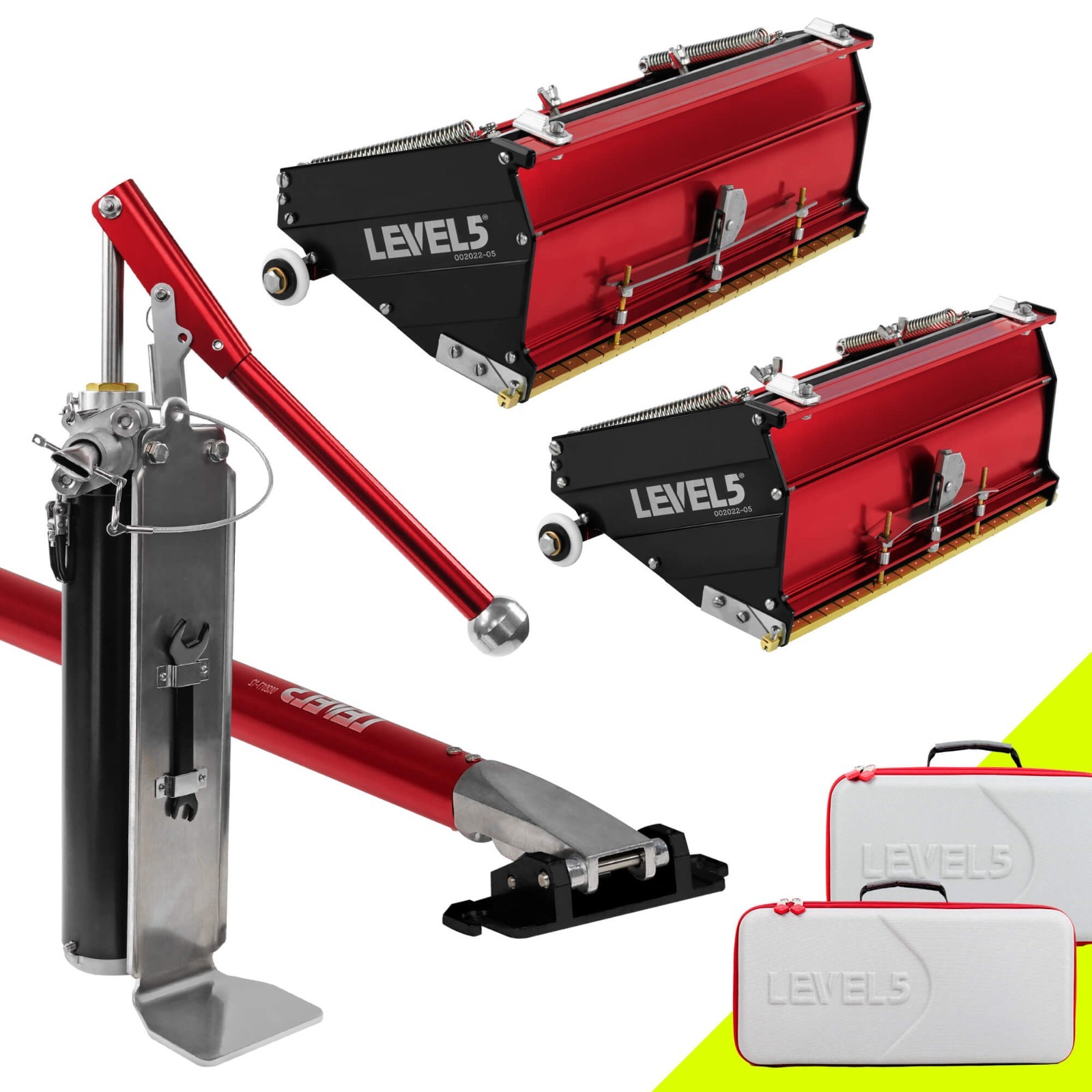 LEVEL5 Drywall Set 10" & 12" MEGA Flat Boxes w/ Extension Handle + Pump | 4-629
