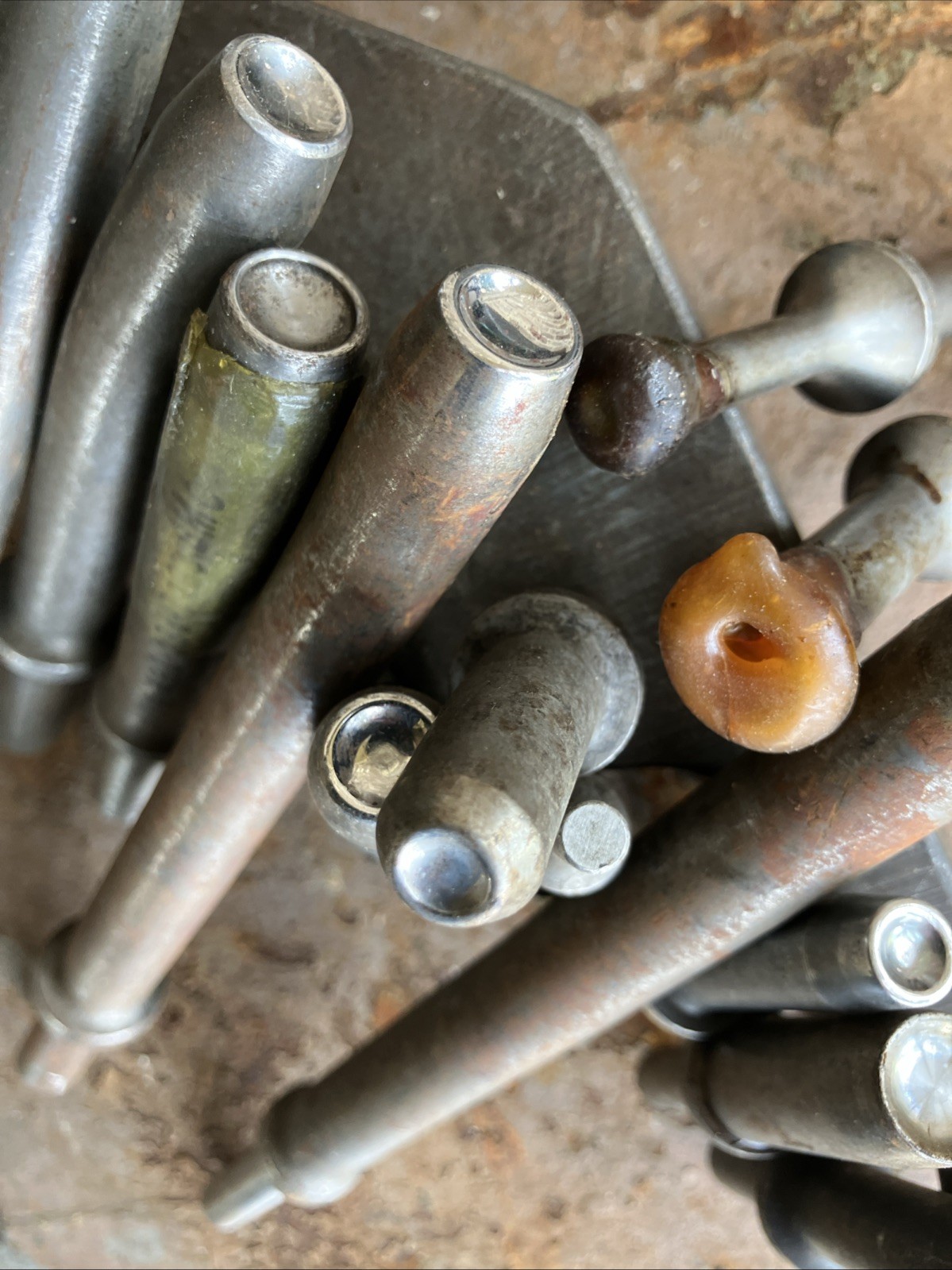 VTG Lot of 19 Air Gun Riveter Aircraft Tools Flush Seating Rivet +2 Bucking Bars