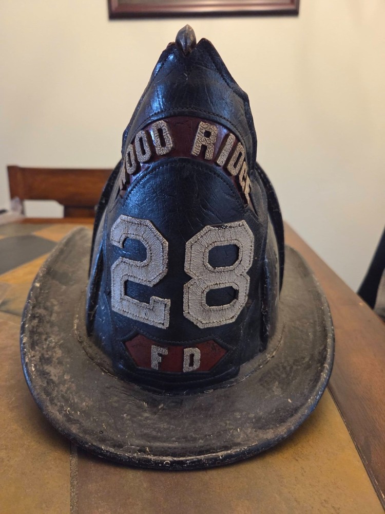 vintage high eagle fire helmet