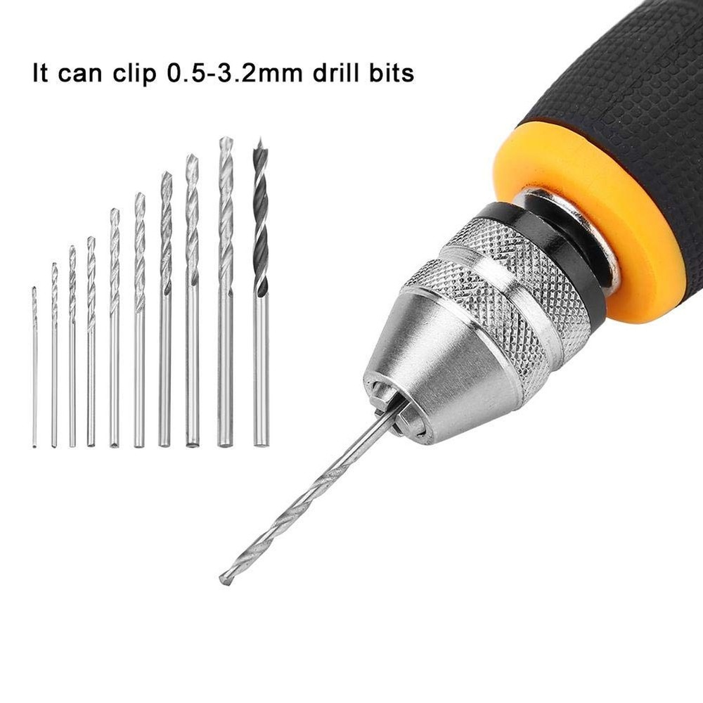 Micro Mini Hand Drill Tool, Portable Tool Set Small Hand Drill & 10 pcs Twist...