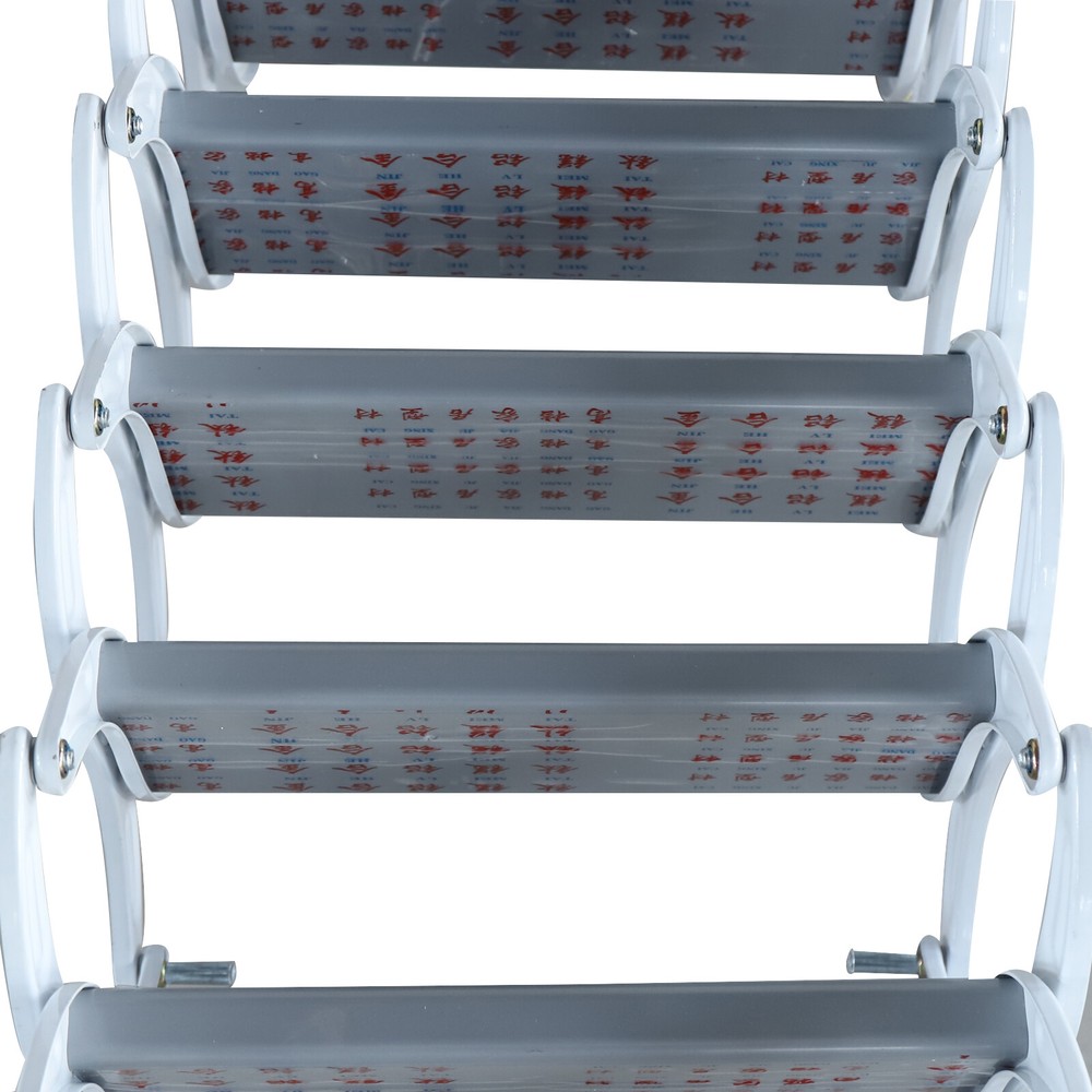 12 Steps Folding Frame Ladder Loft Telescopic Stair Pull Down Attic Ladder