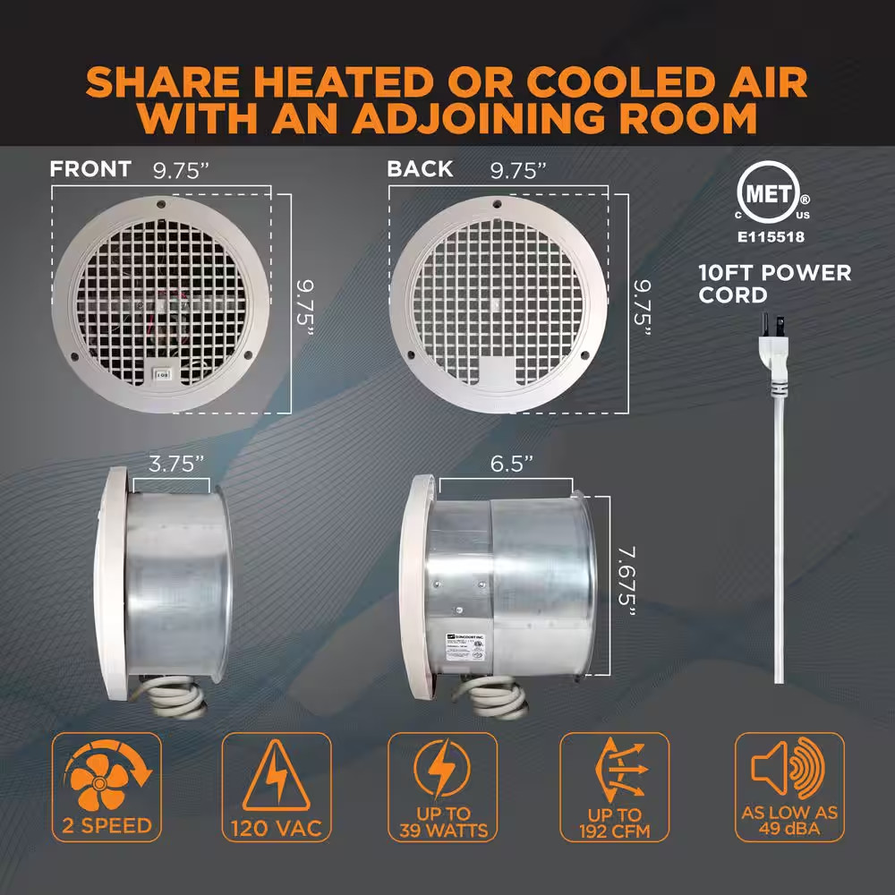 Thruwall 7-5/8 In. Transfer Fan