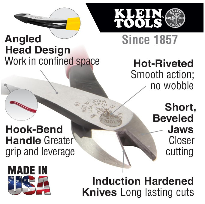 Klein Tools D248-9ST Diagonal Cutting Pliers, Ironworker'S Diagonal Cutters with