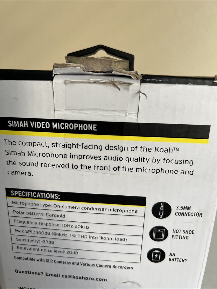 Koah Simah Condenser Microphone Clear Audio Open Box