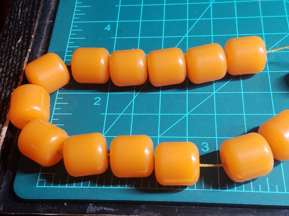 Vintage Egg Yolk Lucite Plastic Praying Beads Tassel