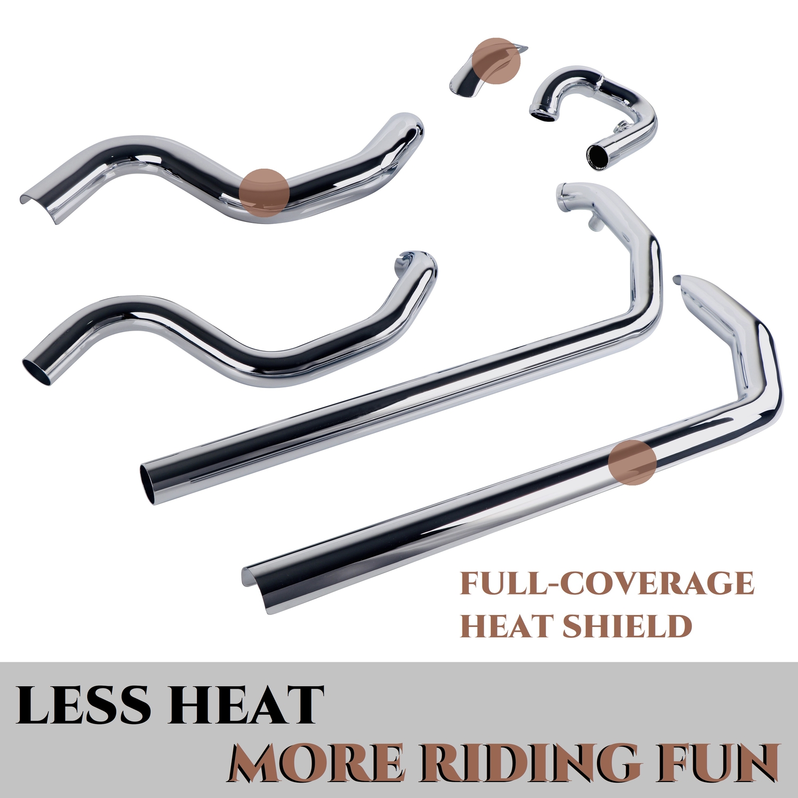 True Dual Fishtail Exhaust for Harley Softail 2000-2017 Model，W/ 39" fishtail