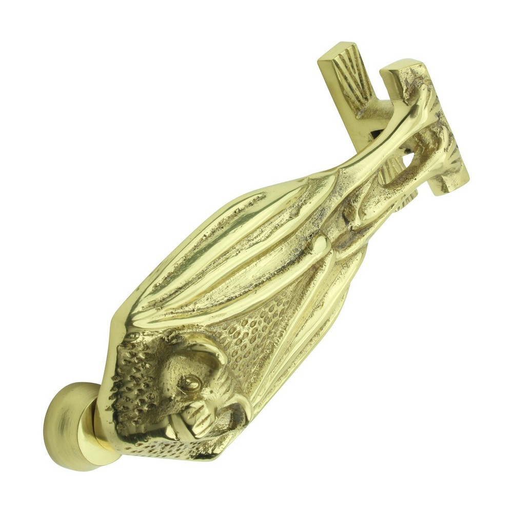 Solid Brass Vampire Bat Gothic Style Door Knocker with Lacquer Finish