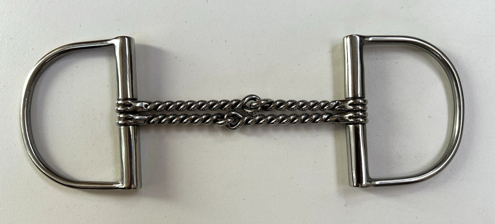 Double Twisted Dee Snaffle "W" D-Ring Offset Wire English Bit Horse 5"