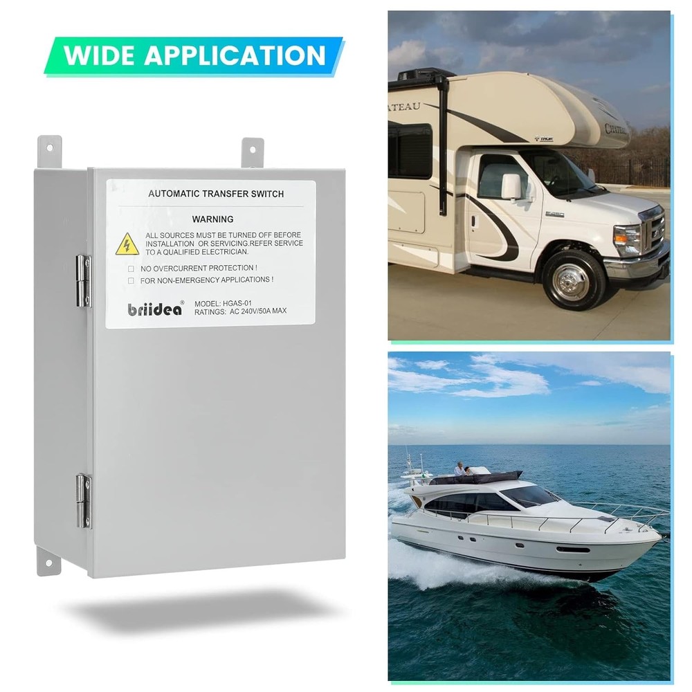 RV Transfer Switch, Automatic Transfer Switch 50 Amp Applied to RV, Speedboat...