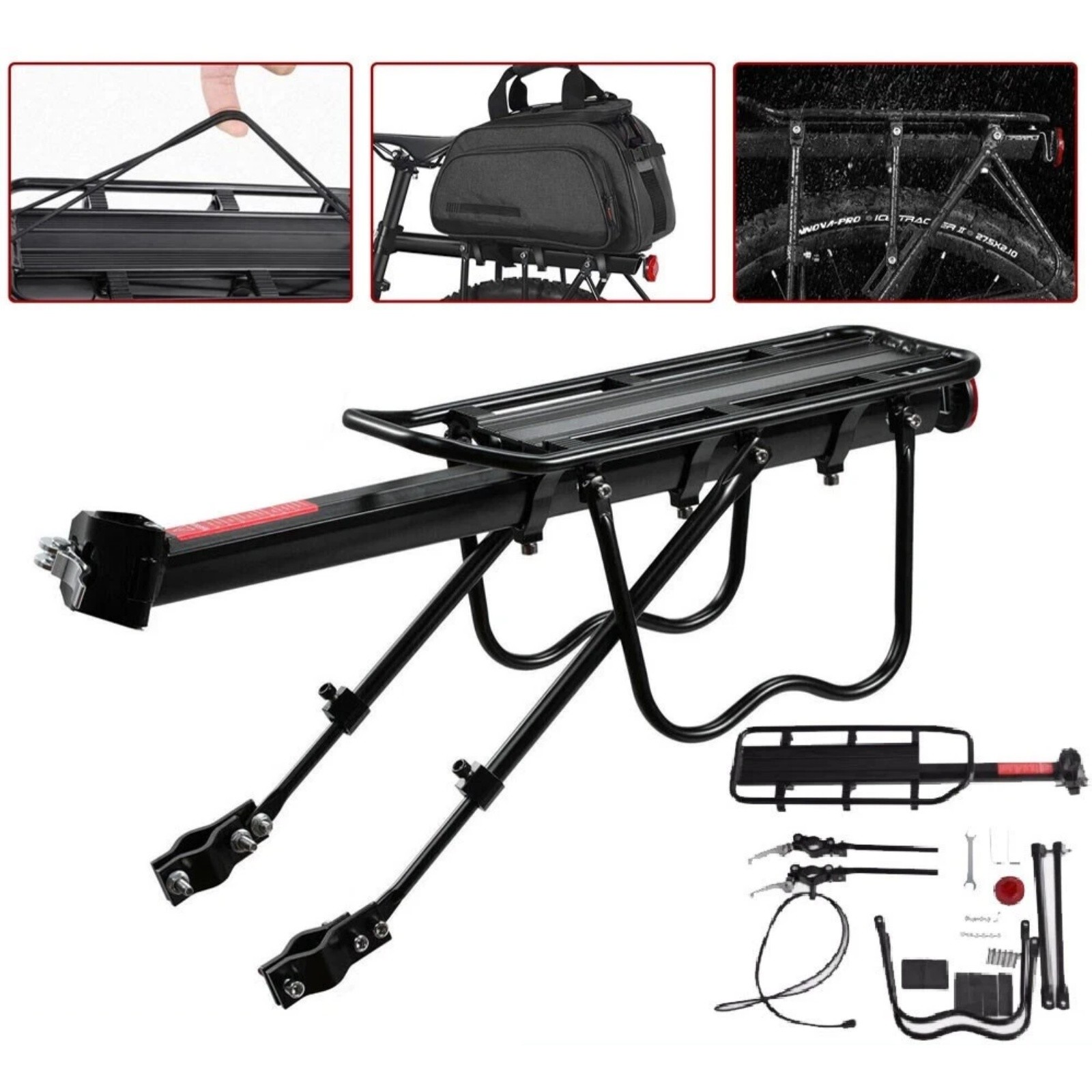 Bike Rear Carrier Rack Mountain Road Bicycle Bracket Cycle Luggage Cargo Holder