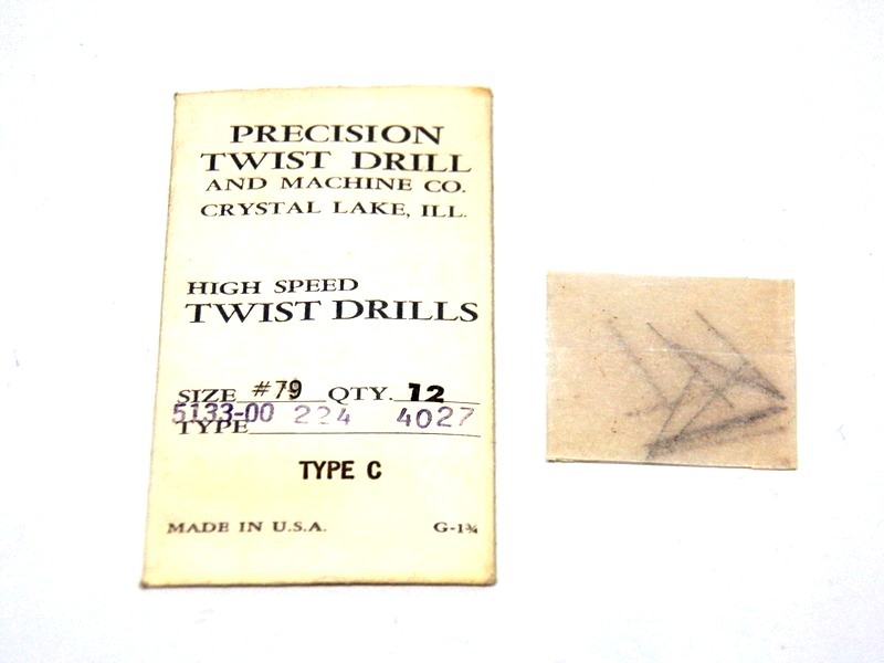 12 PTD Precision Twist Drill #79 (.0145) Wire Gauge Drill Bits......(C-1-2)