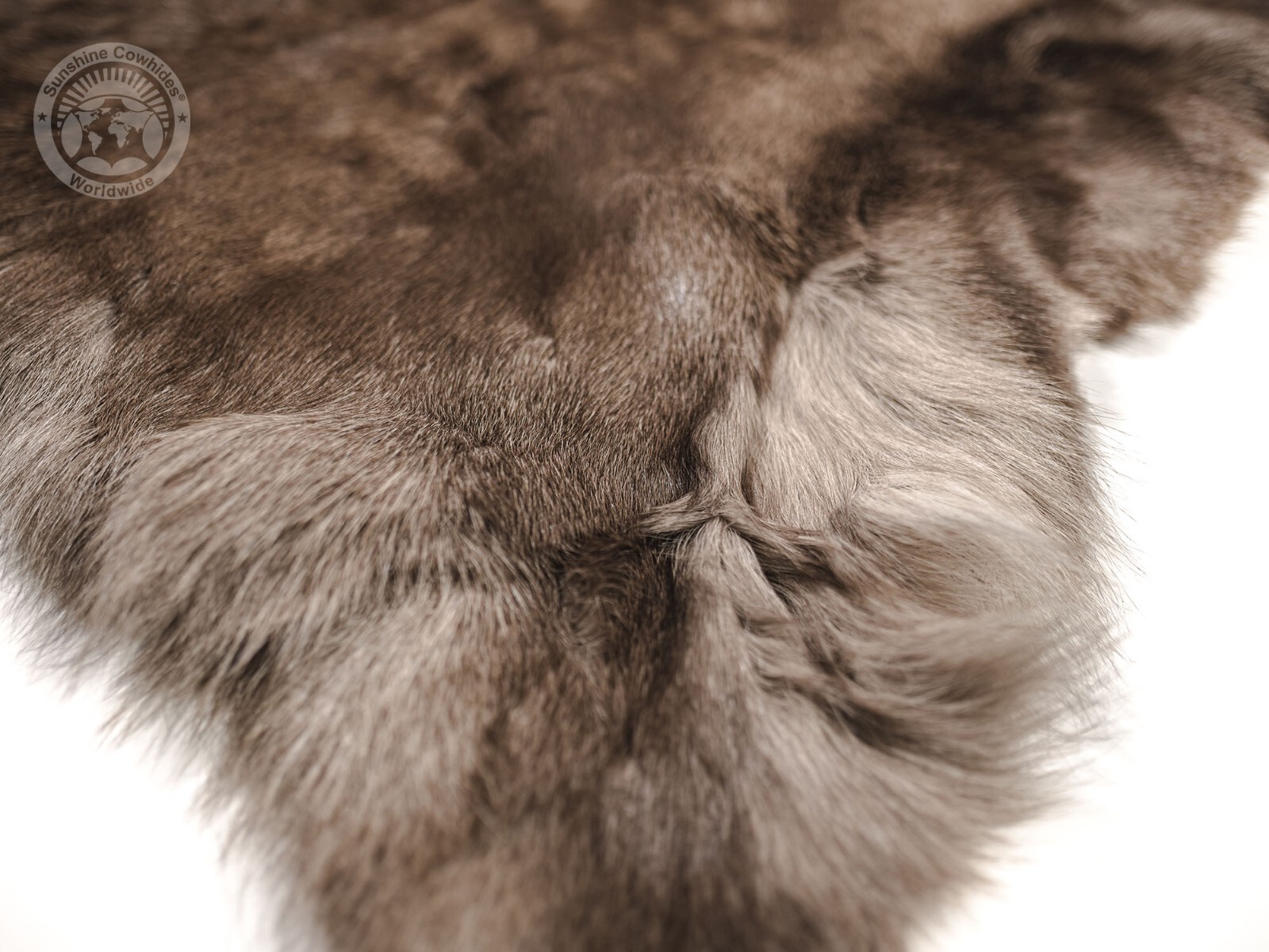 Real Greyish Scandinavian Reindeer Hide Rug - Size 3-4' x 4-5.5'