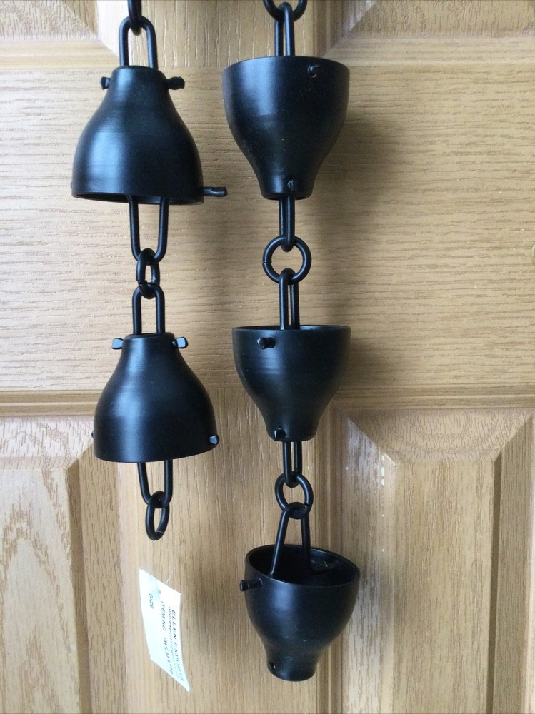 Cup Rain Chain Metal Black Finish
