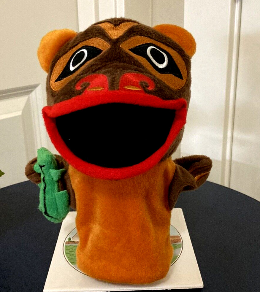 HUNTER THE BEAR PUPPET NATIVE EXPLORE COLLECTION Velvety Plush Stuffed Head