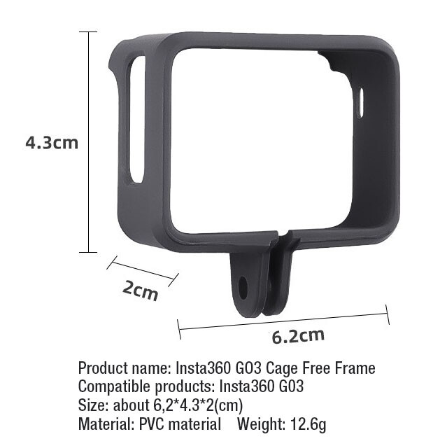 Charging Body Case Protective Cover Display Frame for Insta 360 Go3