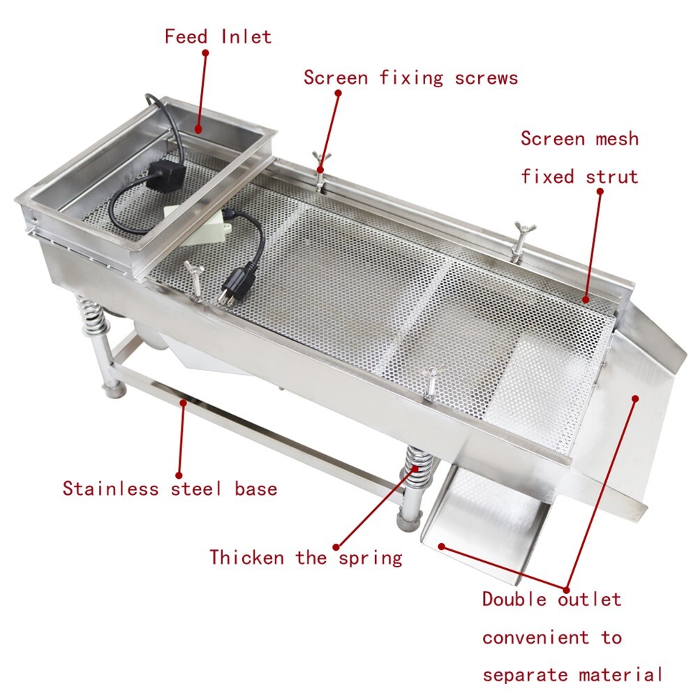 Single Layer Electric Straight Linear Vibrating Sieve Screen 4mm Screen 110V