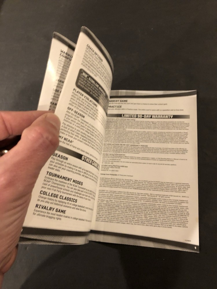 ncaa march madness 07 ps2 Manual only