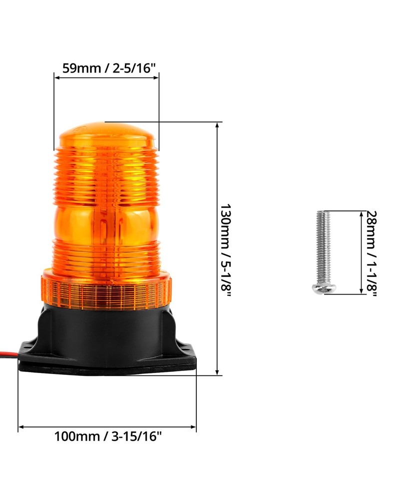 QWORK Amber Led Strobe Lights, Warning Emergency Flashing 2 Pack, Orange