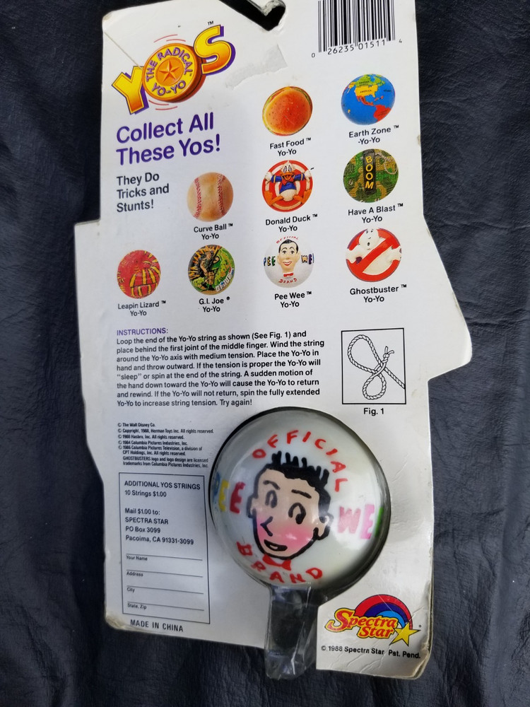 Pee Wee Herman YO-YO 1988 in original packaging